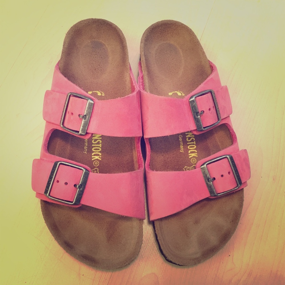 EUC Pink Sueded Leather Birkenstock Narrow 39/US 9